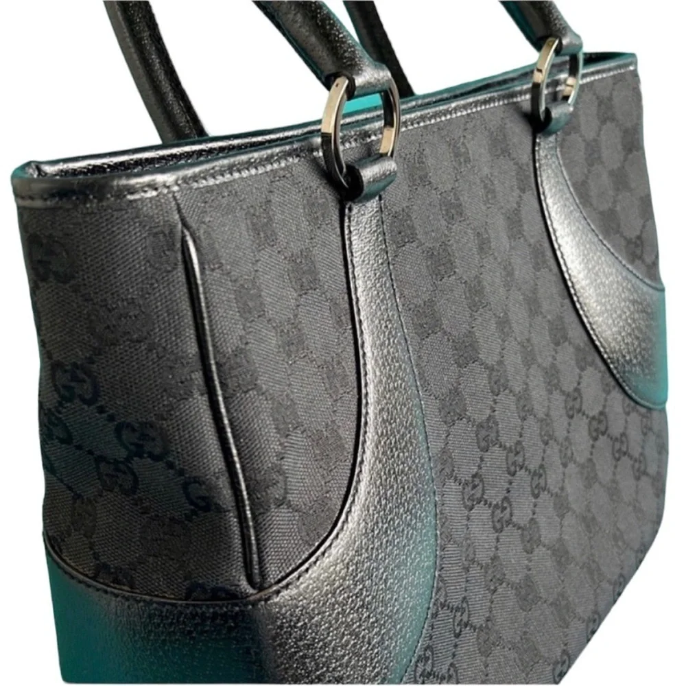 Gucci Satchel Shoulder Bag Black Limited Edition Rare Like New GG Vintage - Picture 2 of 16